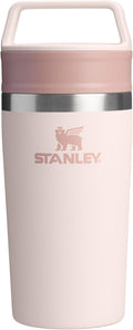 STANLEY 1913 Cafe to-Go Travel Mug 0.35L - Keeps 4 Hours Hot - 5 Hours Cold - Stainless Steel Thermal Mug - Dishwasher Safe - Easy-Carry Handle - Insulated Coffee Cup - Rose Quartz