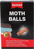 Rentokil RKLPSM97 Moth Balls (Pack of 20), Clear, 10.3x14.5x4.3 cm