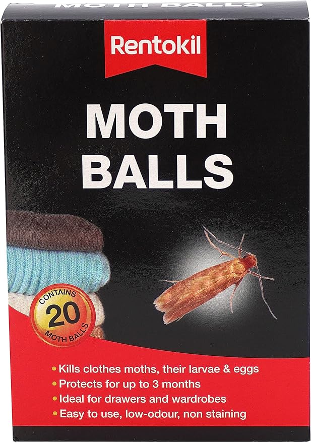Rentokil RKLPSM97 Moth Balls (Pack of 20), Clear, 10.3x14.5x4.3 cm