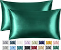 Imperial Rooms Satin Pillowcase 2 Pack – Satin Silk Pillowcases for Hair and Skin, Gifts for Women – Emerald Pillow cases with Envelope Closure (50x75 cm)