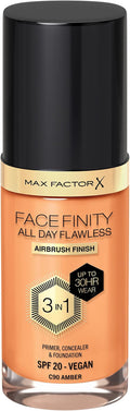 Max Factor Facefinity 3-in-1 All Day Flawless Liquid Foundation, SPF 20 - 90 Amber, 30 ml