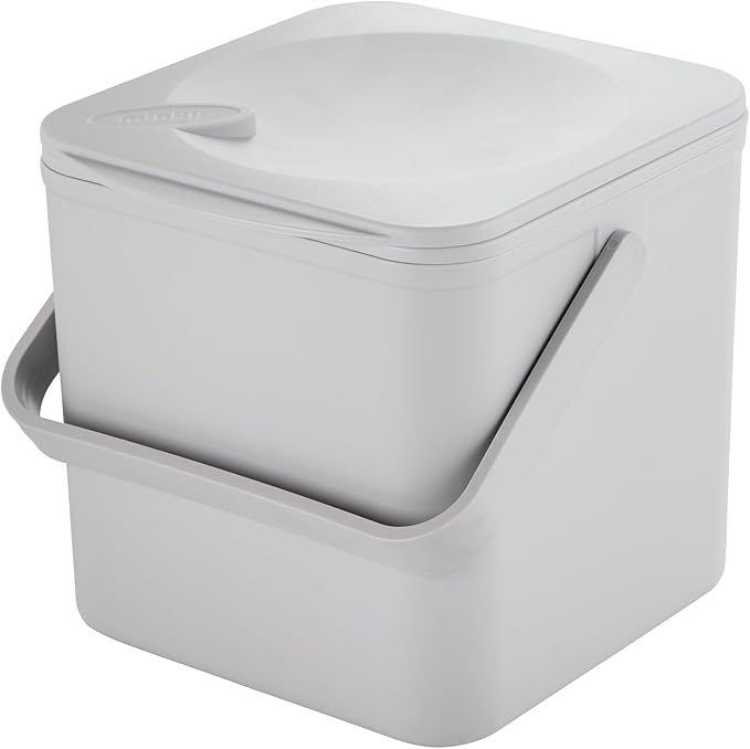 Minky 3.5L Caddy, Kitchen Food Waste Caddy, Recycle Bins for Kitchen, Multipurpose Storage Caddy, Removable Bag Retention Ring & Sturdy Handle, Choice of Colours, Made in the UK