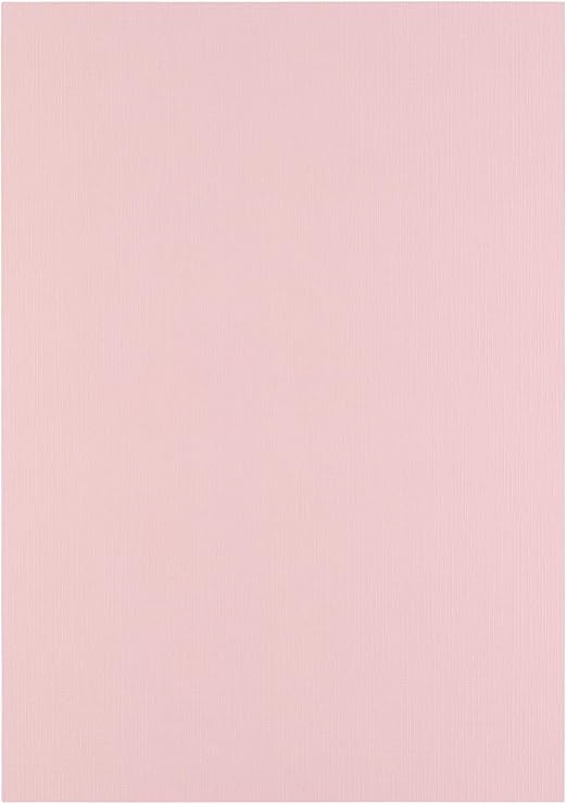 Florence Linen Cardstock A4 Pink (Rose) - 10 Sheets of 250 GSM Coloured Paper - Card Making Supplies for Scrapbooking and Other Crafts