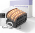 Heated Blanket 160x120cm, Safe Electric Blanket Throw for Sofa, 9 Heat Settings with Fast Heating, 1-9H Auto-Off, 200GSM Plush Dual-Side Fleece & Sherpa, Machine Washable