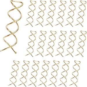20 Pcs Spiral Hair Pins, Spin Pins Spiral Bobby Pin, Spiral Twist Hair Pins Spin Pin for Hair, Non-Scratch Round Clip Bun Twist Stylish Bun Bobby Pin, Bun Maker Bun for Girls Women (Gold)
