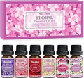 SALKING Essential Oils Set, 100% Pure Fragrance Oil AromatherapyGift, Premium Scented Oils for Diffusers 6 x 10 ML - Lavender, Rose, Jasmine, Cherry Blossom, Gardenia, Chamomile, Pink