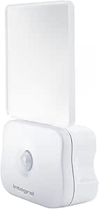 Integral LED Motion Sensor Night Light, Battery Operated with Dusk to Dawn Photocell Sensor, for Hallways, Landings, Stairs, Kitchens, Bedrooms, Baby’s Nursery and More, Transparent, 1-Pack