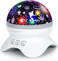 SUNNEST Baby Night Light Kids Projector, Starry Sky Lights Lamp 360 Degree Rotating Space and Ocean Themes with 8 Lighting Modes, Star Projector Gifts for Boys and Girls - White