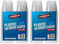 100 Plastic Shot Glasses - Multi Use Crystal Clear Hard Plastic Sampling Cups - 30ml - 1 oz