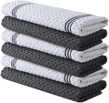 Infinitee Xclusives Premium Tea Towels | Pack of 6 | 100% Cotton |38 x 64 cm| Ultra Soft & Highly Absorbent | Terry Dish Towels for Kitchen, Bar & Daily Household Cleaning Use |Grey|
