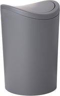 TATAY Bathroom Bin with Swing Lid | Compact and Modern Design | Durable Plastic and Easy to Clean | Made in Spain with 6L Capacity | 19 x 19 x 28 cm – Grey Toilet Bin