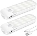 Motion Sensor Lights Indoor, 2 Pack USB Rechargeable Stick on Lights with 3 Modes, Wireless Motion Sensor Light with Magnetic Strips for Wardrobes, Stairs, Hallway, Bedroom, Cupboard