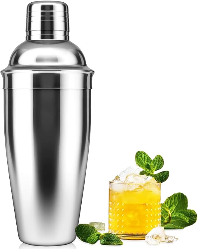 Cocktail Shaker,Drink Mixer with Built-in Strainer for Mixing Drinks Margaritas,Beginner Friendly Stainless Steel Mixer Bar Utensil Tool