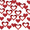 Heart Streamers, Valentines Decorations, 100 PCS Red Heart Decorations Galentines Day Decorations, Romantic Heart Glitter Hanging Streamer Banners, Hanging Hearts For Valentine's Day Party Decorations