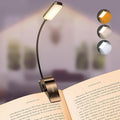 Gritin 9 LED Clip on Book Light, 3 Eye-Protecting Modes Flexible Reading Light Book Lamp (Warm&Cool White) -Stepless Dimming, Rechargeable, Long Battery Life, 4-Level Power Indicator