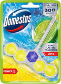 Domestos Power 5 Lime Toilet Rim Block toilet freshener with a long-lasting fragrance cleans and freshens for up to 300 flushes 50 g