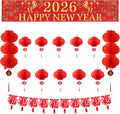 13 PCS Chinese New Year Decorations 2026 Horse Year'S Happy Banner Lunar New Year Decorations Banner Chinese Lanterns Decorations Honeycomb Lanterns Indoor Outdoor Party Family Living Room Supplies