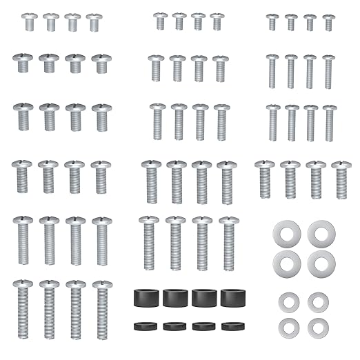BONTEC Universal TV Mounting Hardware Kit, Compatible with TVs Up to 80 Inch, Includes M4, M5, M6, M8 Screws, Washers & Spacers, Works with TV Wall Bracket, Monitor Stand, VESA Mount, Silver
