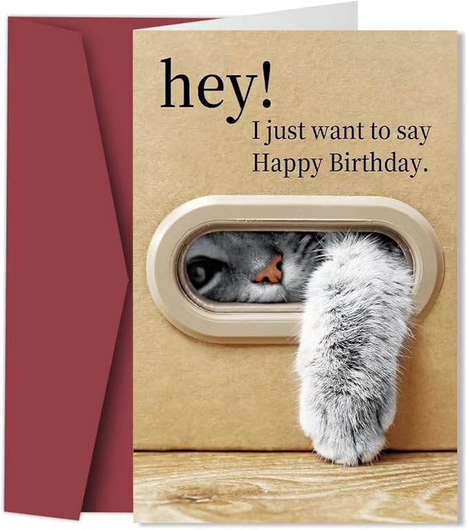1pc Unique Cat Birthday Card, Best Gift For Family And Friends, Happy Birthday Card With Envelope, Unusual Things, Cute Aesthetic Items