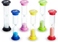 Sand Timer Set of 6, Colorful Hourglass Sand Clocks (30s/1/2/3/5/10 Min), Visual Aid for Kids, Toothbrush Time Keeper, Classroom Essentials for Teachers