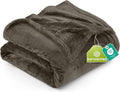 Utopia Bedding Fleece King Blanket, Soft, Cosy 300 GSM Fluffy Blankets For Sofas, Bed, Couches [Brown, 259x228 cm]