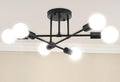Ceiling Light, 6-Lights Chandeliers Black Ceiling Light Fixture for Living Room,Bedroom,Kitchen (Black)[Energy Class A]