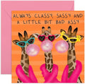 Fun Women Birthday Cards - Funny Sassy Giraffes - Gifts for Friend, BFF, Sister, Mum, Grandma, Wife, Partner, Daughter, Ladies, Girls, Her - Mothers Day Card -Comes with Stickers