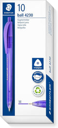 STAEDTLER 4230 M-6 Retractable Rainbow Ballpoint Pen - Purple (Box of 10)