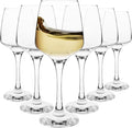 Homiu Large White Wine Glasses | Set of 6 | 330 ML | Crystal Wine Drinking Glass | Florence Collection | Party Wedding Gift Cocktail | Home Restaurants Kitchen Glassware | Dishwasher Safe