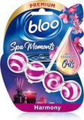 Bloo Spa Moments Harmony Toilet Rim Block, Premium Toilet Cleaner with Essential Oils, Toilet bowl freshener with Relaxing and Long-Lasting Scent – 1 x Toilet Block.