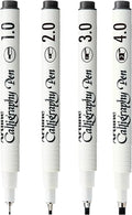 Artline EK-240W4 Calligraphy Pen - Assorted (Pack of 4), black