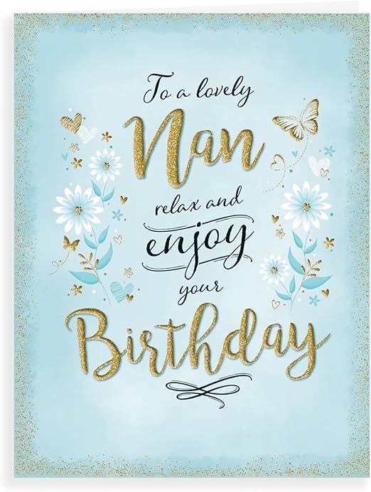 Piccadilly Greetings Modern Birthday Card Nan - 8 x 6 inches