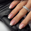 Press On Nails 30pcs - Ombre French Tip False Nails (15 Sizes), Gradient Pink Full Cover Glue On Nails, Ready-to-Wear Nail Tips for Women & Girls