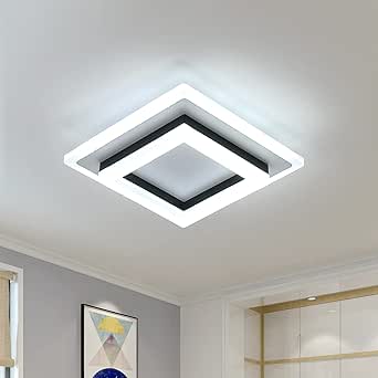 AUA LED Ceiling Light, 24W Modern Ceiling Lamp, LED Ceiling Lights for Bedroom Hallway Office Kitchen Living Room, Cold White 6500K[Energy Class E]