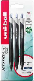 uni-ball Jetstream Sport SXN-150S Ballpoint Gel Pens. Premium 1.0mm Rollerball Tip. Smooth Writing Blue Uni Super Ink Dries Instantly. Does Not Smudge. Pack of 3