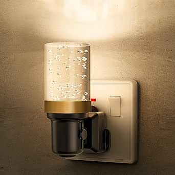 LOHAS-LED Night Light,Acrylic Plug-in Wall Light with Dusk-to-Dawn Sensor, 0-100LM Dimmable, Warm White 3000K, Modern Nightlight Plug in Wall for Hallway, Bathroom, Stairway[Energy Class F]