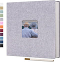 Vienrose Large Photo Album Self Adhesive for 4x6 8x10 Pictures Scrapbook Album DIY 40 Blank Pages with A Metallic Pen