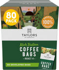 Taylors of Harrogate, Roast 4, Rich Italian Ground Coffee Bags, 80 Enveloped Bags (Pack of 1)