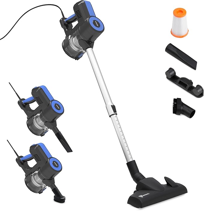 Akitas S12 Corded Bagless Vacuum Cleaner 2 in 1 Handheld Stick With German Wessel Werk Brush Head Light Weight