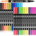 Colouring Pens, Easter Gifts for Kids, 24 Felt Tip Pens, Art Supplies Markers for Kids, Dual Tip Brush Pens for Adult Colouring Books, Drawing, Sketching Highlighting, Bullet Journal