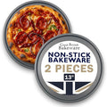 Samuel Groves Pack of 2 Pizza Pan, Pizza Tray, Large 13 Inch (33cm) Non Stick Coating Oven Round Crisper, Pizza Baking Tray, Pizza Trays for Oven Non Stick Made in England
