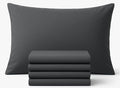 4 Pack Egyptian Cotton Pillow Cases - 250 Thread Count, Premium Hotel Quality, Soft & Breathable, Envelope Closure Pillowcases - Standard Size (50x75 cm), Charcoal