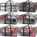 ClearSpace Large Moving Boxes & Storage Bags – Oversized Packing Bags with Backpack Straps, Zippers & Handles – Heavy-Duty for College Dorm, Christmas Decorations, 6 Pack
