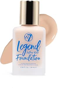 W7 Legend Foundation - Creamy Liquid Foundation for Poreless, Semi-Matte Medium Coverage - 28ml (Buff)