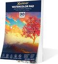 Xulmar Watercolour Paper Pad - A5x 30 Sheets, 300 GSM Cold-Pressed 100% Acid-Free pulpwood Material | Natural White, Glue-Bound for Watercolor Painting