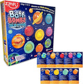 ZIMPLI - 9 x Solar System Baff Bombz, 9 x Planetary Fact Cards, Educational Planet Bath Bombs for Kids, Learning Science Kit, Xmas Gift for Boys & Girls