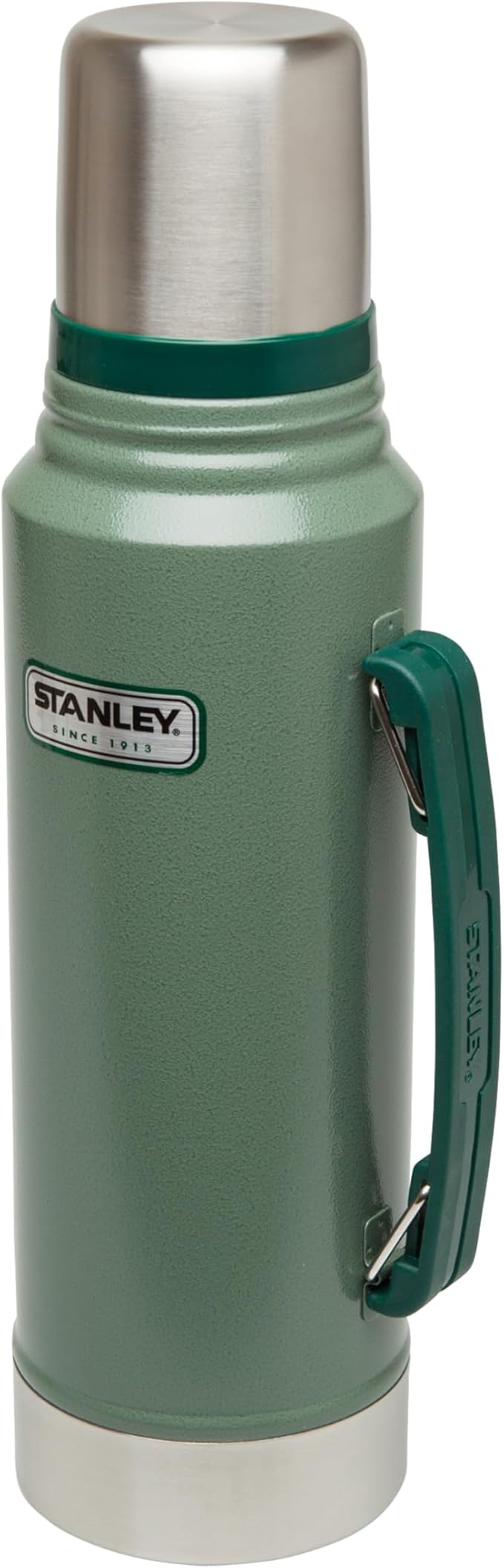 Stanley 1913 Classic Legendary Thermal Flask 1L - Keeps 24 Hours Hot Or Cold - Stainless Steel Insulated Bottle - BPA-Free - Dishwasher Safe - Leakproof Lid Serves As A Cup - Hammertone Green