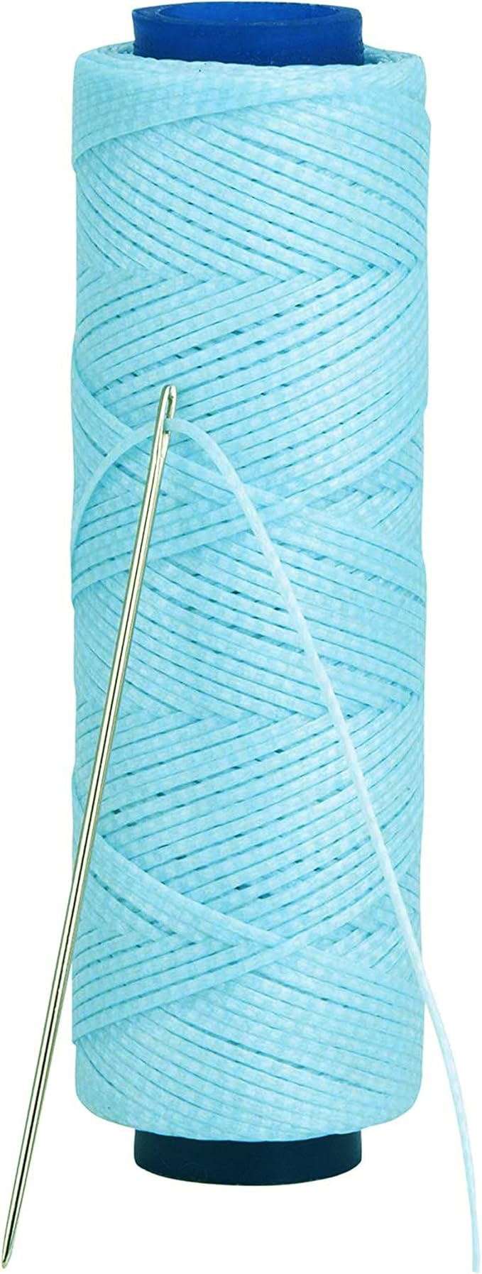 Waxed Thread, Strong Thread for Leather, Upholstery, Shoe, Bag, incl. Needle (Colour: Baby Blue)
