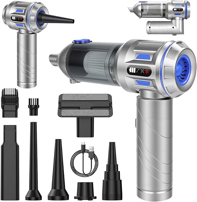 Foldable Car Vacuum Cleaner Cordless - 25000pahand Held Vacuums Cordless, Rechargeable Handheld Vacuum for Pet Hair, Home, Office, Kitchen,Pc,Sofa