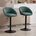 chairus Modern Bar Stools Set of 2 Adjustable Swivel Counter Stools Breakfast Bar Chairs with Metal Base for Kitchen Islands/Home Pub, Green